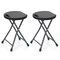 Costway 1/2 PCS 18"H Folding Stool Portable & Foldable Camping Chair with Built-in Handle Black